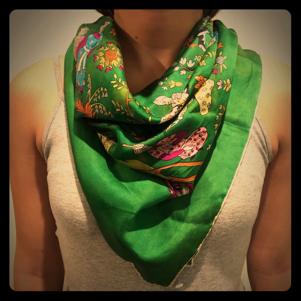 Vintage illustrated people scarf